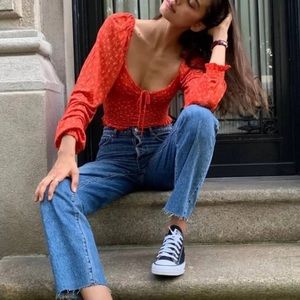 UO smocked crop top NWT